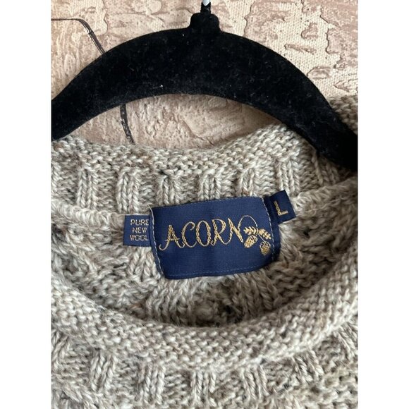 ACORN 90s Vintage Made in U.K New Wool Chucky Knit sweater Sz L - Picture 7 of 11